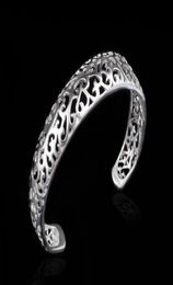 factory 925 Sterling Silver plated fashion jewelry charm hollow bangle bracelet Girl Madam 10pcslot3144732