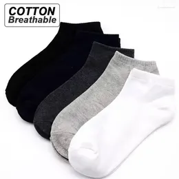 Men's Socks 5Pairs/Men's Business High-quality Cotton Casual Breathable Soft Solid Colour Boat Short Size 38-48