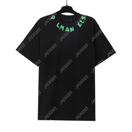 Palm PA Tops Hand-drawn Logo Summer Loose Luxe Tees Unisex Couple T Shirts Retro Streetwear Oversized T-shirt Angels 2290 PLF