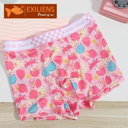 Underpants EXILIENS Brand Pink Boxer Men Underwear Print Calzoncillos Slips Hombre Mens Boxers Cuecas Masculinas Man Panties M-3XL D69-JH