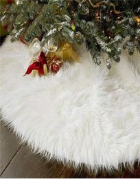 3148 Inch Christmas Tree Plush Skirt Decoration for Merry Christmas Party Faux Fur Christmas Tree Skirt Decorations4412519