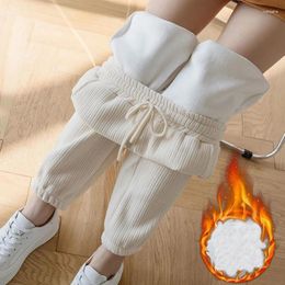 Women's Pants Plus Velvet Casual Sports Style Ladies Autumn And Winter Thickened Thin Trousers Warm Feet Harem