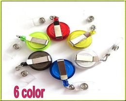 Random Color Retractable Household Sundries Ski Pass ID Card Badge Holder Key Chain Reels With Metal Clip MYY40415537862