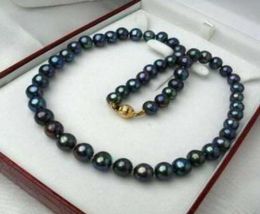 Charming Natural 910mm Peacock Black Tahitian Cultured Pearl Necklace 1625039039 14K3317218