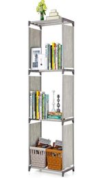 4 5 Layer Floor Stand Bookshelf Storage Shelf Nonwoven Fabrics Furniture Bookcase Book Shelves Storage Organiser Books Rack293u6381976