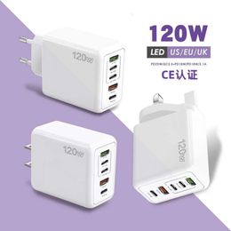 CE Certified PD+USB Mobile Phone Charger Multi Port Fast Hong Kong British Standard Charging Head 120W Adapter