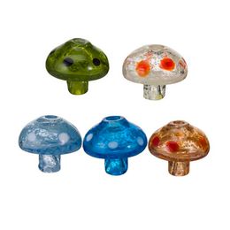 Mushroom Glass Carb Cap Quartz Banger Nail Caps Hole on Top Smoking Glass Hookahs Water Pipe Accessory Glow in Dark Multi-Colors