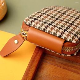 Wallets Multi-card Slot Houndstooth Short Wallet Card Pocket Zipper Holder Coin Purse Korean Style PU Leather Bag Women