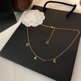 Luxury Designer Fashion Necklace Choker Chain 925 Silver Plated 18K Gold Plated Stainless Steel Letter Pendant Necklaces For Womens Jewellery X029.