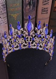 KMVEXO Red Black Crystal Tiara Bridal Crown for Wedding Bride Gold Rhinestone Crowns Headband Jewelry Hair Accessories Y2007271870383