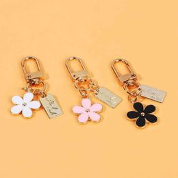 Keychains Lanyards Flower Keychain Womens Bag Charm Car Keyring Pendant Wallet Handbag Q2404291