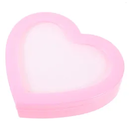 Jewelry Pouches Heart Shaped Ring Box Love Clear Plastic Earrings Storage Display Organizer Case Foam Insert