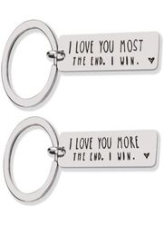 Party Favour I Love You Most More The End I Win Couples Stainless Steel Keychain Metal Keyrings LX27093937850