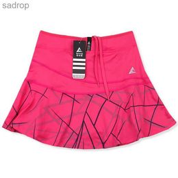 Skirts Womens Sports Tennis Skort Short Womens Badminton Ski Belt Safety Short Stripe Tennis Exercise Gym Ski Built in Pocket XW