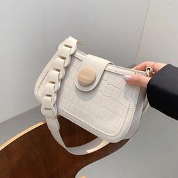 Shoulder Bags Female 2024 Fashion High-end Crocodile Pattern Crossbody Bag Armpit Square Dual-use Width: 23cm