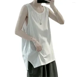 Men's Tank Tops Summer Ins Trend Tanks Loose Casual Cotton Vest Bf Harajuku Style Black Youth Sleeveless T-Shirt WHite Shirt Fashion