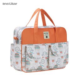 Diaper Bags Insulated mummy large capacity diaper cart bag waterproof outdoor travel diaper maternity bag baby diaper travel bag d240522