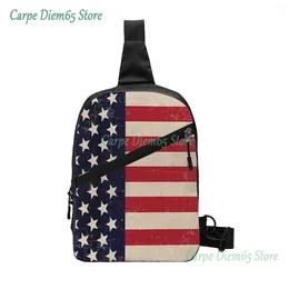 Backpack Sling Bag Patriotic Background Chest Package Crossbody For Cycling Travel Hiking