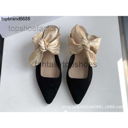 The Row Shoes Spring TR Dress Designer 2022 bow shoes Muller shoes pointed low heel half slippers French kitten Size 34-39 1QTJ