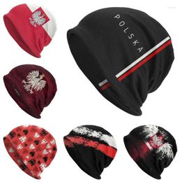 Berets Poland Flag Skullies Beanies Caps Winter Warm Men Women Knitted Hat Unisex Adult Polska Polish Coat Of Arms Bonnet Hats2423911