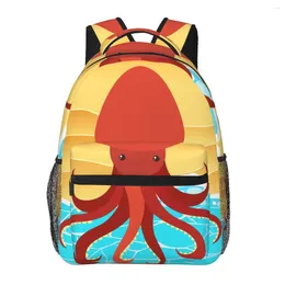 Backpack Women Red Octopus Beach Fashion Bag For Men School Bookbag Mochila