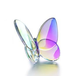 Nordic Papillon Butterfly Wings Graceful Lucky Butterfly Ornaments Crystal Animal Figurines Home Decoration Crafts Wedding Gift 240429