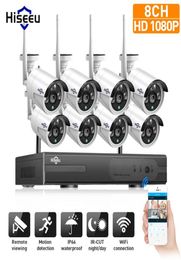 Hiseeu 1080P 1536P H.265 Wireless CCTV System 8CH 3MP HDD NVR Kit Outdoor o IP Wifi Camera Security Surveillance Set9852629