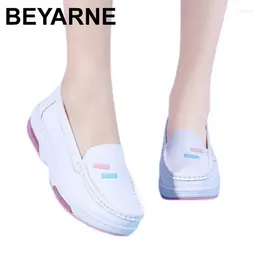 Casual Shoes Women White Soft Sole Genuine Leather Female Slip-on Ballet Footwear Work Loafers High Quality Plus Size 34-40