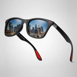 Polarized Sunglasses Men Women Classic Square Plastic Driving Sun Glasses Male Fashion Black Travelling Shades UV400 240423