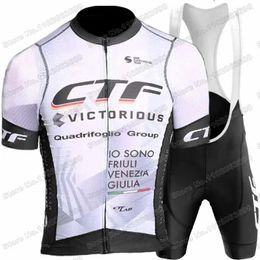 Racing Sets 2024 Team CTF Victorious Cycling Jersey Set Summer Clothing Men Short Sleeve Kits Road Bike Shirts Suit Bib Shorts