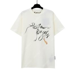 Palm PA Tops Smoke Logo Summer Loose Luxe Tees Unisex Couple T Shirts Retro Streetwear Oversized T-shirt Angels 2276 OTS