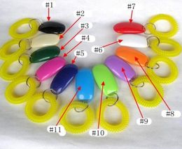 Dog Button Clicker Pet Sound Trainer with Wrist Band Aid Guide Pet Click Training Tool Dogs Supplies 11 Colors 100pcs 20217092203