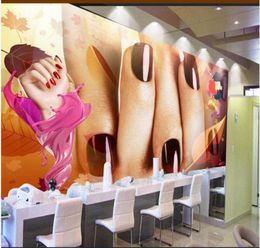 3d wallpaper custom po mural Beauty salon nail tv background home decor 3d wall murals wallpaper in the living room5216327