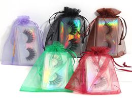 Mink Eyelashes Natural Long Soft Handmade False Eye Lashes False Eyelash Brush in Mesh Bag Packing4331710
