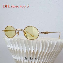 Designer Sunglasses CHROME Glasses Men Women Sunglasses Metal Small Frame Oval Glasses Rock Punk Street Hip Hop Style Mirror Leg Carving Technology Low Key 3455