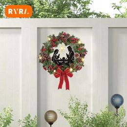 Decorative Flowers Window Front Door Ornament Acrylic Christmas Wreath Ornaments Sacred Home Decoration Hanging Everyday Decor