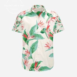 Summer High Quality Cotton Mens Hawaiian Shirt Printed Short Sleeve Big Size Hawaii Men Beach Floral Shirts Multiple Pattern Tops Plus size 3XL blouse tops