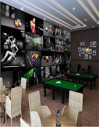 3d wallpaper custom po mural Beautiful sexy girl in modern billiard room Home decor living Room glitter wallpaper for walls 3 d9008269