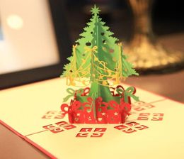 3D Popup Unique Holiday Postcards Invitations Christmas Tree Greeting Card With Envelope Christmas Cards for New Year Festival7274005
