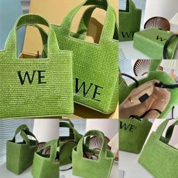 luxury straw cosmetic bag luxury Tote bag Designer makeup bag women's handbag embroidered beach grass woven vegetable basket French sty