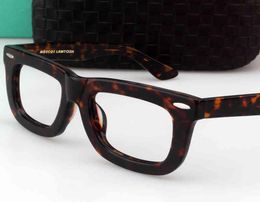 Zerosun Thick Eyeglasses Frames Male Women Vintage Glasses Men Fake Nerd Eyewear Black Tortoise Acetate Spectacles Unisex 2103232679707