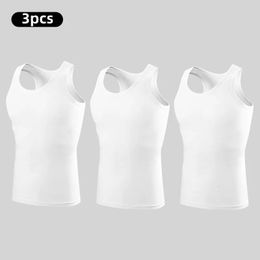 3pcs Mens Tank Top MENS Cotton Wear Summer Base Sleeveless Cotton Old Man Undershirt Hurdling Exercise Fitness 240425