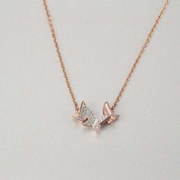 Swarovskis Necklace Designer Women Original Quality Luxury Fashion Pendant Romantic Rose Gold Full Diamond Butterfly Necklace Butterfly Pendant Collar Chain