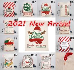 New 2022 Christmas Santa Sacks Canvas Cotton Bags Large Heavy Drawstring Gift Personalised Festival Party Christmas Decoration8686621