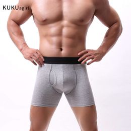 Large Mens Sports Underwear Lengthened Anti-wear Leg Boxers Long-leg Running Crotch Comfortable Cotton Sexy