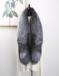 FashionMSMinShu Luxury Genuine Fox Fur Scarf Real Fox Skin Scarf Big Size Natural Fox Fur Shawl Winter Women Stole 5730457