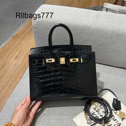 Women Leather Handbag BK L Crocodile Advanced New Pattern Bag Leather Handbag Top Layer Cowhide Womens Bag Fashion Versatile Bag