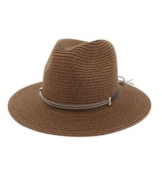 2020 Vintage Panama Hat Women Straw Fedora Male Sun Hat Wide Brim Summer Beach Sun Visor Cap Chapeau Cool Jazz Trilby Cap4714424