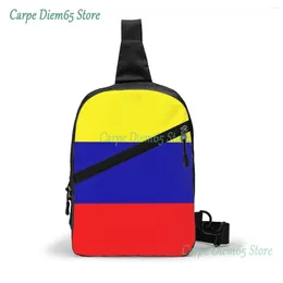 Backpack Sling Bag Colombia Flag Chest Package Crossbody For Cycling Travel Hiking