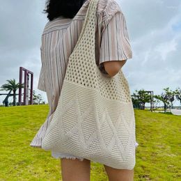 Storage Bags Designer Knitted Handbags Female Large Capacity Totes Women's Pack Summer Beach Bag Big Purses Casual Hollow Woven Shoulder